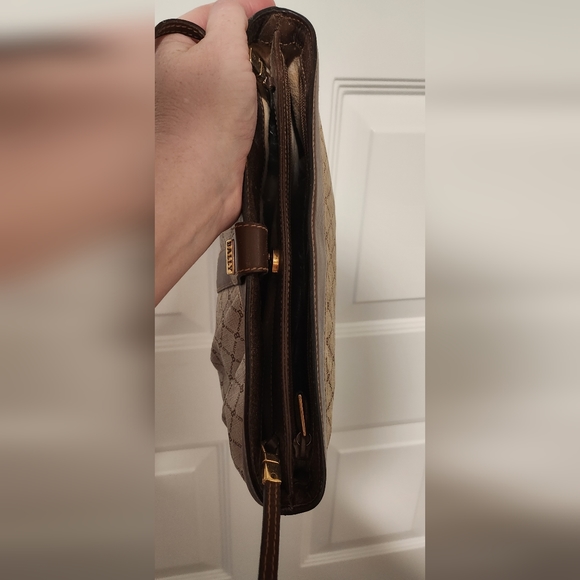 Vintage Bally Monogram Coated Canvas & Leather Shoulder Bag 12" X 7" - Picture 5 of 16